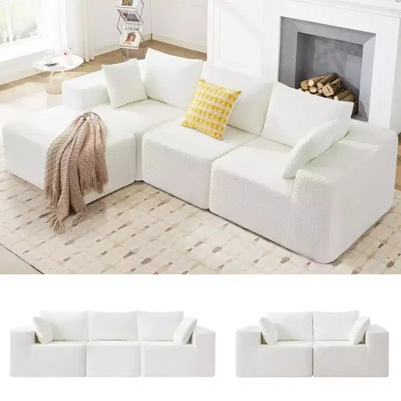 103 Modular Sectional Sofa, L Shaped Cloud Sectional Couch with Deep Seats, No Assembly Foam Couches, Upholstered Couches
