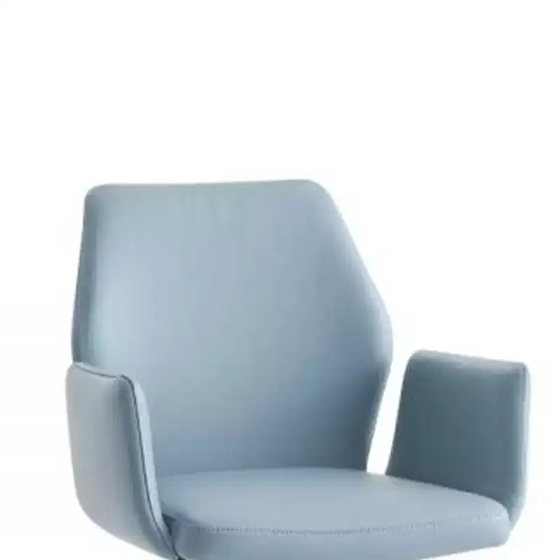 24 Segismunda Accent Chair Light Blue Leather/Black Finish - Acme Furniture