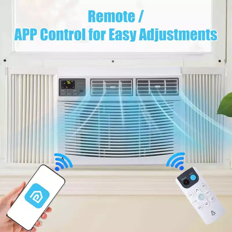 Acekool 12,000 BTU Window Air Conditioner, WiFi Smart AC Unit with Remote, 3-in-1 Cooling Dehumidifier Fan, 4 Fan Speeds