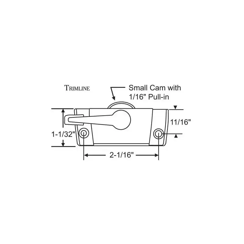 Brixwell Sash Lock, Zinc Material, 2-1/16 Hole Center Spacing, 1-1/32 Height, Small Cam Type, Window Sash Hardware, White Finish