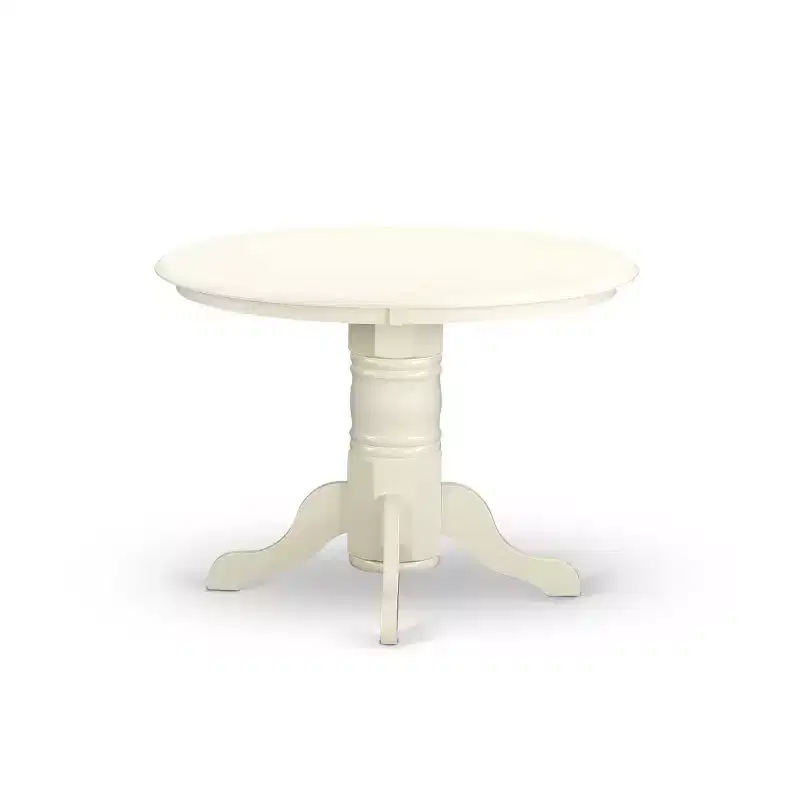 Round Dinette Set 3pc - Kitchen Table & Chairs, White - Small Space Dining Room Furniture