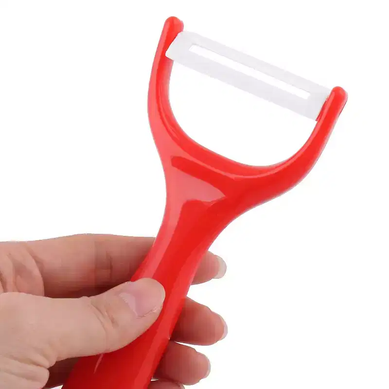Unique Bargains Household Kitchen Utensil Fruit Vegetable Plastic Peeler Red 1 Pc