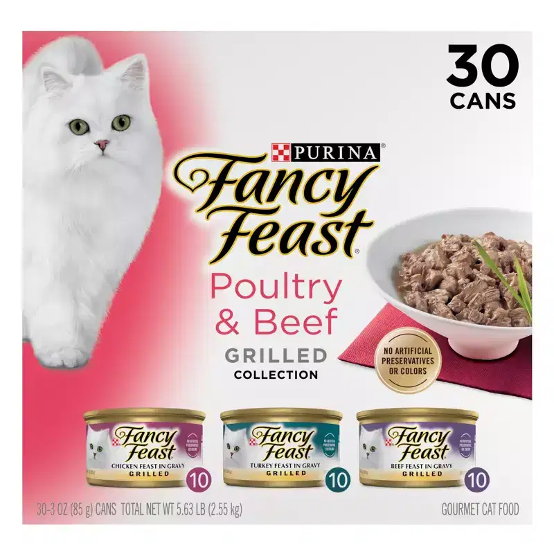 Purina Fancy Feast Grilled Beef and Chicken Flavor Collection Variety Pack Wet Cat Food - 30pk