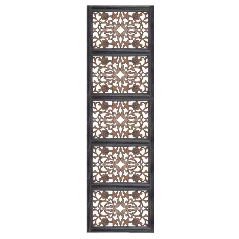 Royal Hampton Rectangular Wall Panel with Intricate Floral Carvings