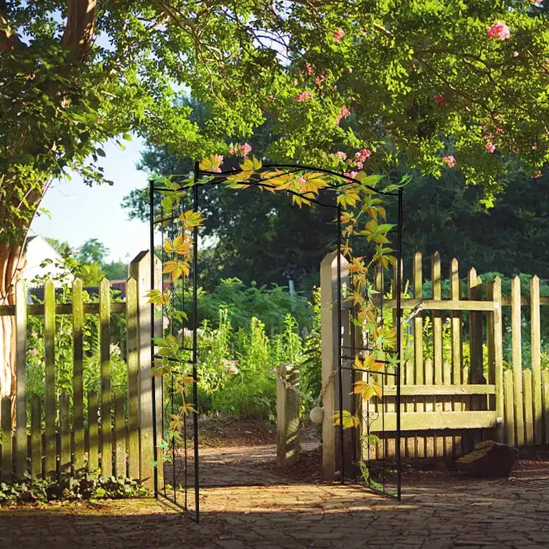 VINGLI Garden Arbor, Arch for Wedding Ceremony Party, Christmas Garden Decor Steel Garden Trellis for Garden, Backyard, Lawn