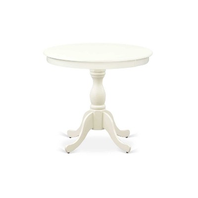 3-Piece Linen White Finish Solid Wood Top - Dining Room Set - Seats 4