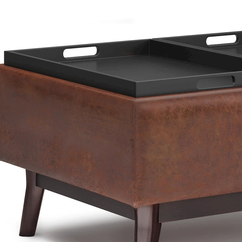WYNDENHALL Ethan 34 inch Wide Mid Century Modern Rectangle Table Ottoman