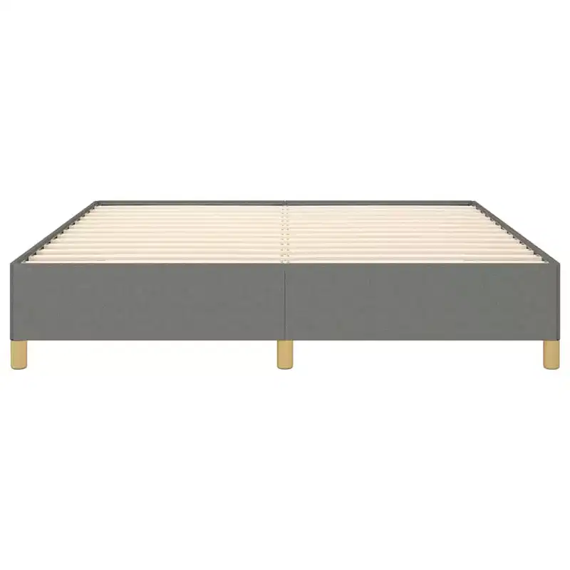 Bed Frame Dark gray Polyester fabric, plywood, engineered wood King