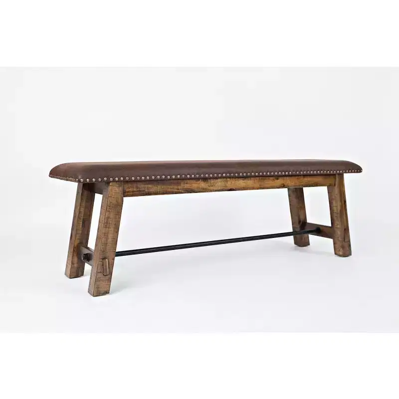 Cannon Valley Distressed Industrial 56 Distressed Wood Bench