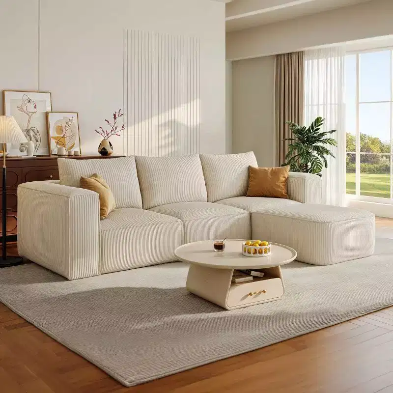 Balconera 107 Cloud Modular Sofa with L-Shape Chaise Deep Seat & 3 Pillows Modern Sofa Couch For Living Room Apartment Space Saving No Assembly