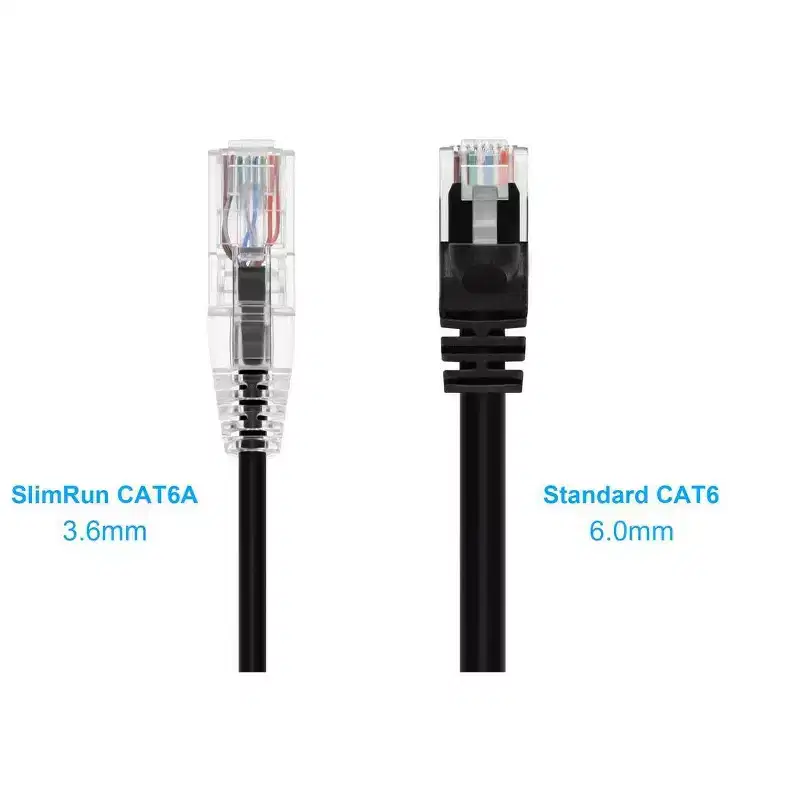 Monoprice Cat6 Ethernet Patch Cable - 3 feet - Black | Snagless RJ45 Stranded 550MHz UTP CMR Riser Rated Pure Bare Copper Wire 28AWG - SlimRun Series