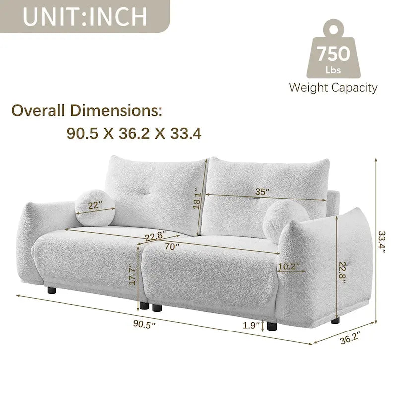 Lamb's wool 2-seater sofa