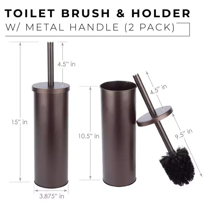 Toilet Brush and Holder, 2-Pack (Bronze Finish) by Utility Sink