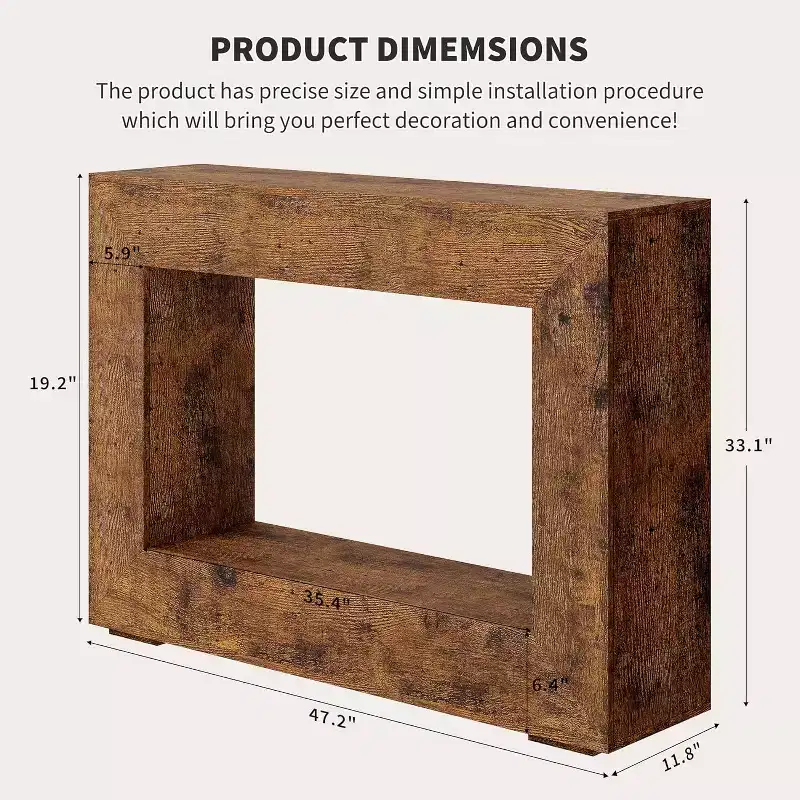 47 in Farmhouse Console Table,Entryway Console Table with Storage, Industrial Hallway Accent Table for Living Room, Entrance