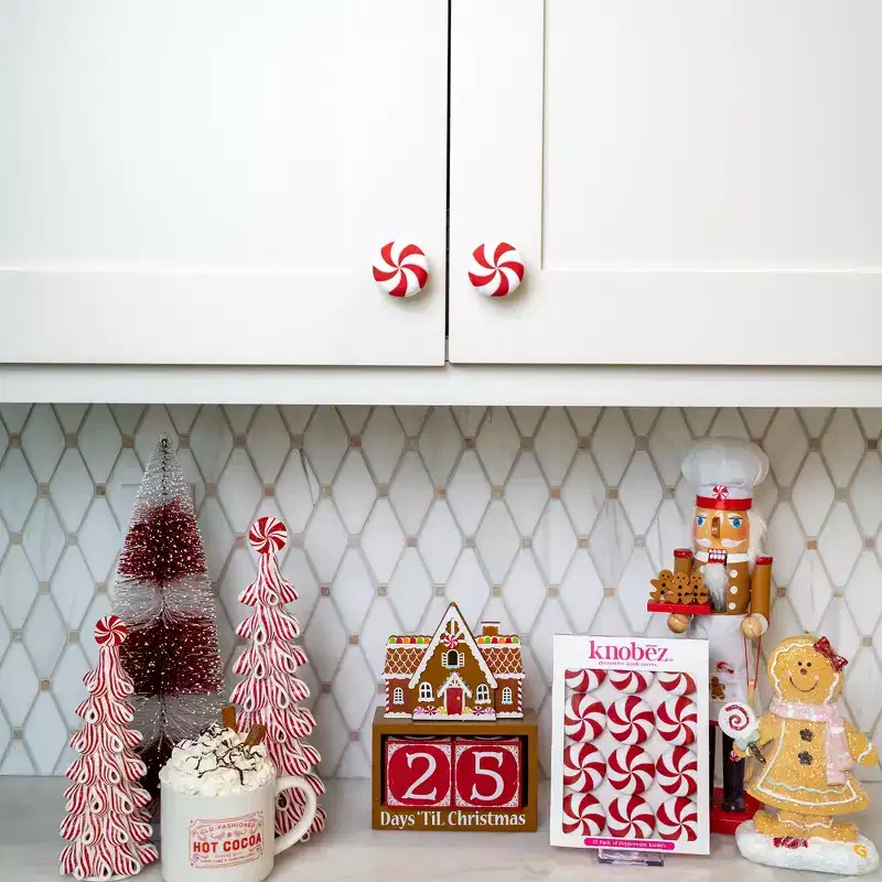 Knobz: Decorative Knob Cover - Red Peppermint, 12pk, Hardware Decoration
