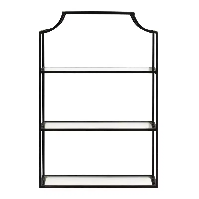 Kate & Laurel All Things Decor 20" x 30" Ciel Tiered Wall Shelf Black: 3-Tier Plastic Floating Shelf, Includes Mounting Hardware