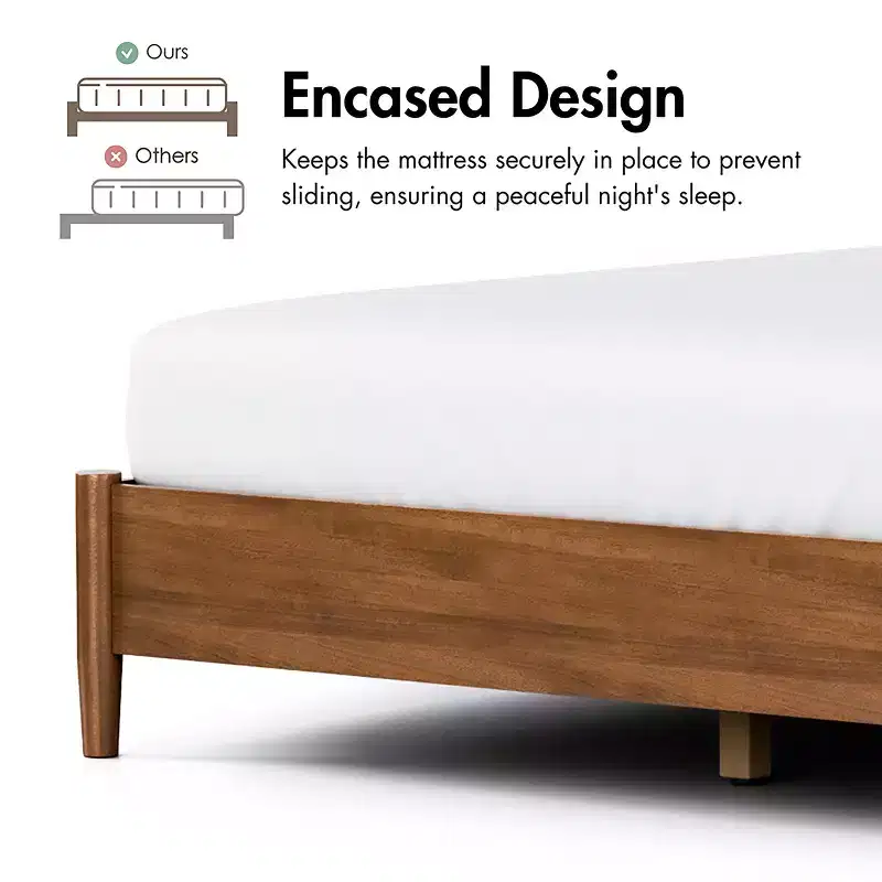 HOMES: Inside + Out 3pc Queen Riverstone Mid-Century Modern Bedroom Set with 2 Nightstands Walnut