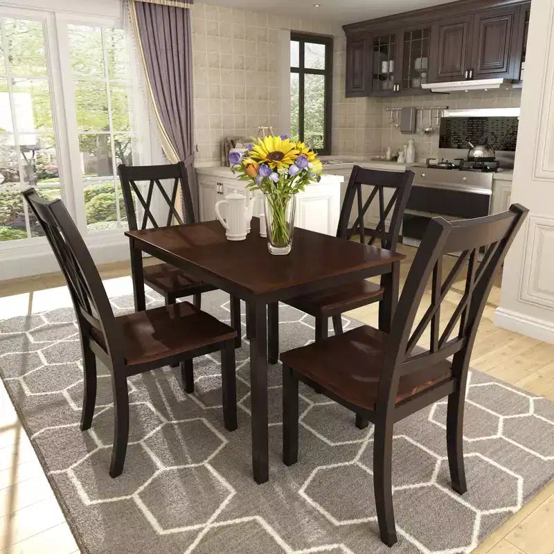 Whisen Elegant Design 5-Piece Dining Set and 4 Dining Chairs