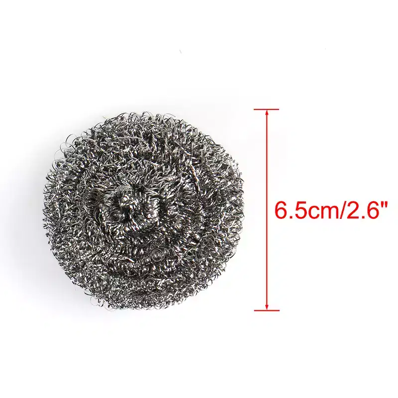 Unique Bargains Kitchen Household Stainless Steel Scrubber Cleaning Ball 2 Pcs