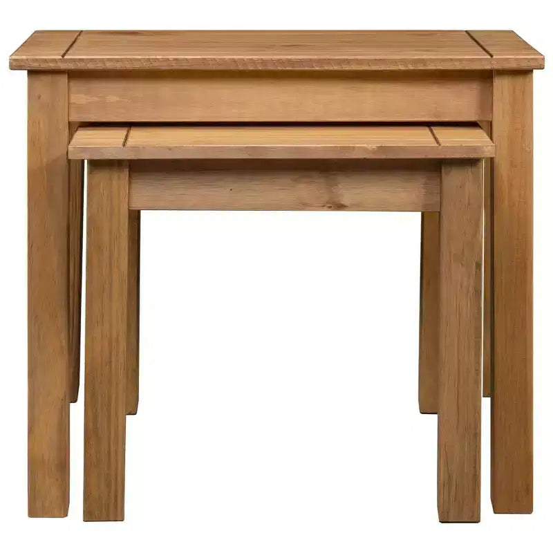 vidaXL Nesting Table Set of 2 Natural Solid pine wood