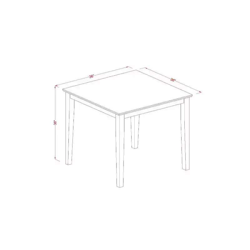 Counter Height Dining Set - 3 Piece Table & Chairs - Modern Kitchen Pub Set - 36x36 Inch - Black & Cherry