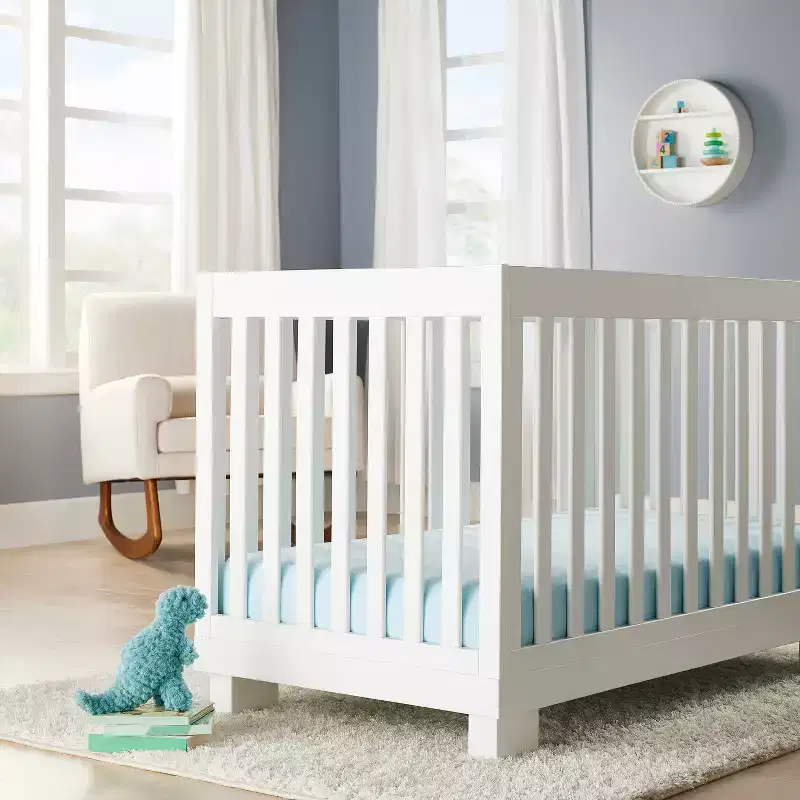 Polyester Rayon Fitted Crib Sheet - Solid Blue - Cloud Island™: Standard Crib/Toddler Size, Jersey Textile