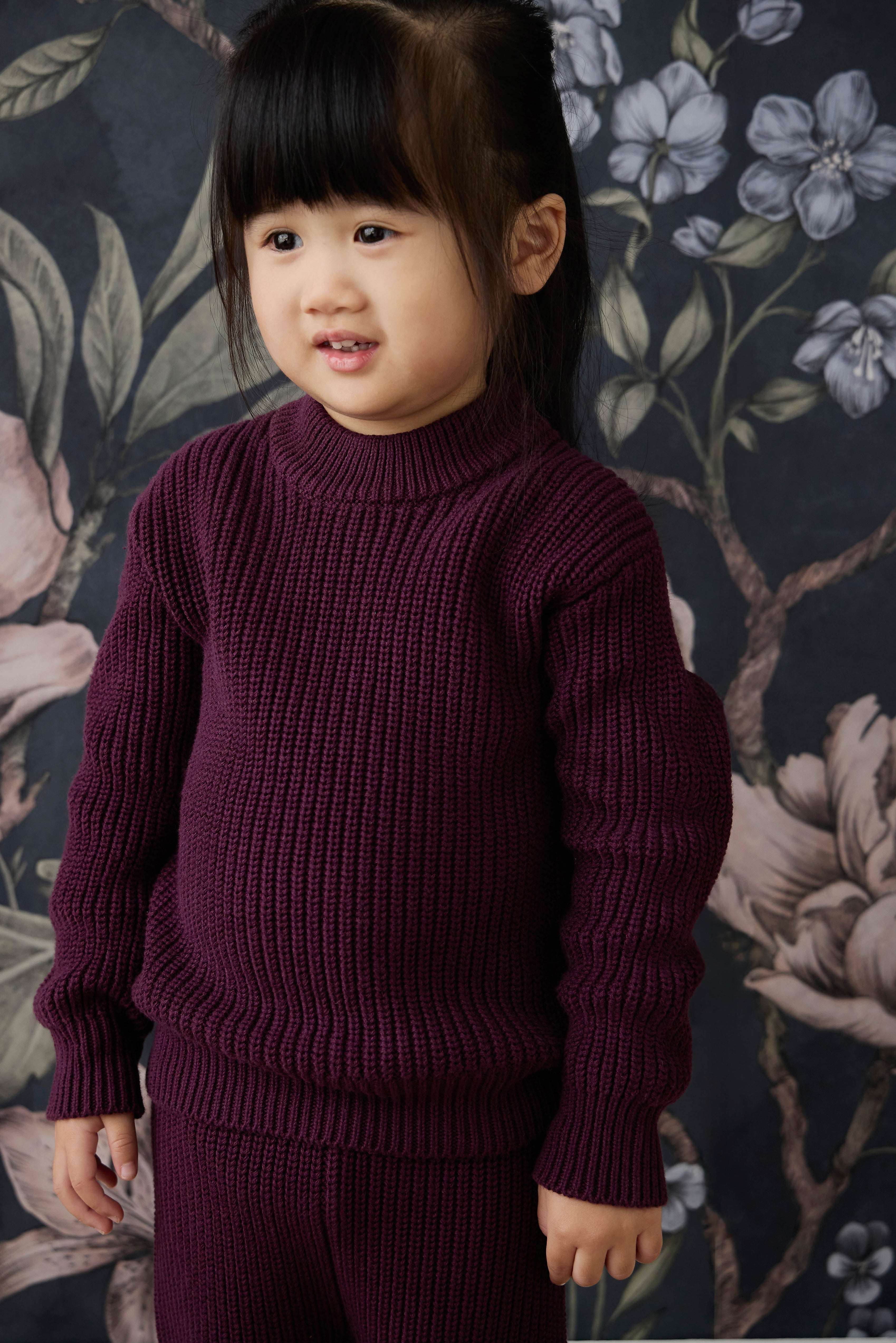 Solid Cotton Crew-Knit Jumper with Ribbed Neckline Cuffs & Hem for Baby & Toddler Cozy Everyday (0�C8Y)