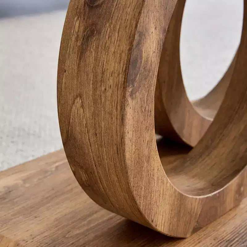 Ring-Base Glass Coffee Table with MDF Base