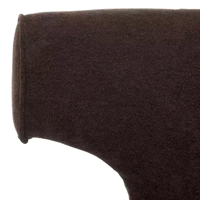 Linen Upholstered Accent Chair - Armless, Wood Frame, Warm Brown