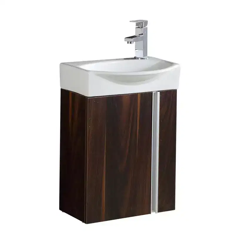 Fine Fixtures Compacto Small Wall Mounted Bathroom Vanity Set with Sink - Mirror Included