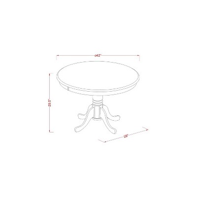 3-Piece Mahogany Finish Solid Wood Top - Button Tufted Dining Room Set - Seats 4