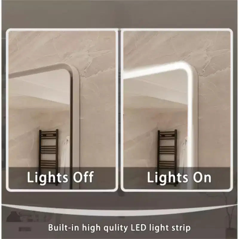 48 X 36 Rectangular Framed Dimmable Anti-Fog LED Wall Bathroom Vanity Mirror Lighted Mirror