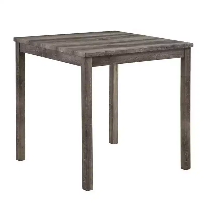 Royal Hampton 5 Piece Counter Height Table Set with 4 Stools, Beige Fabric, Gray Wood
