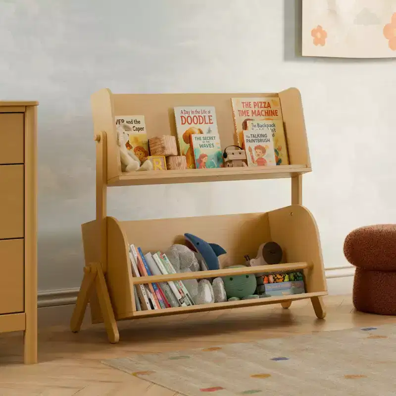 Kids Storage and Bookshelf with Top Shelf and Lower Cubby