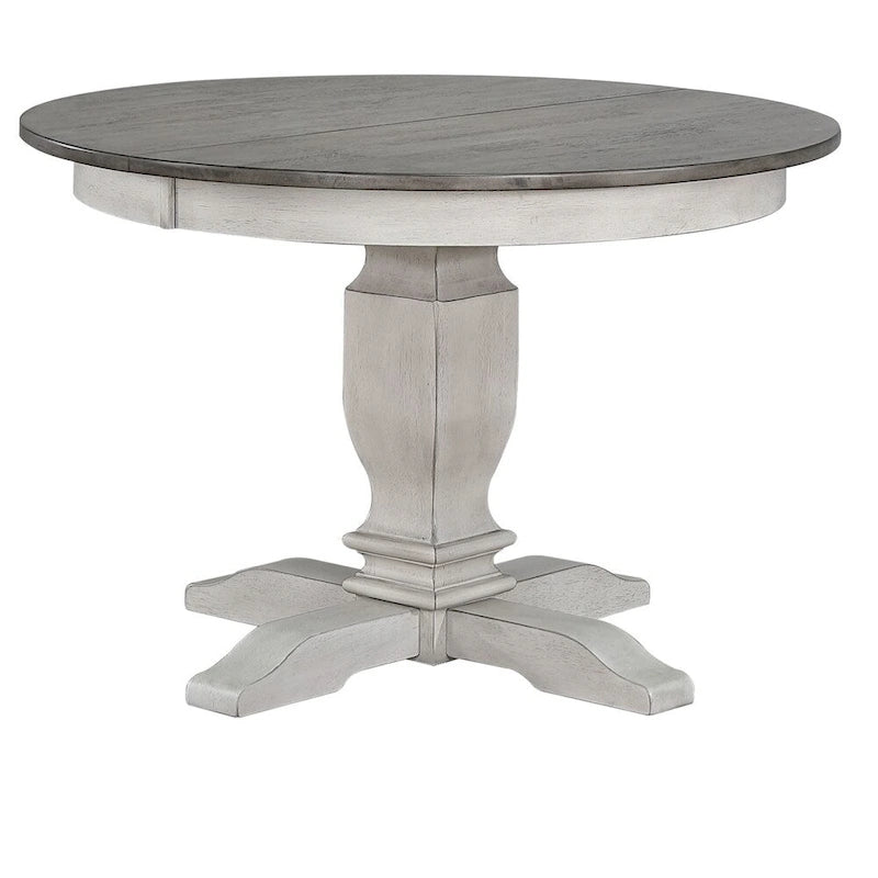 The Gray Barn Avalon 7-piece Dining Set in Stormy White and Ash with Ladderback Chairs