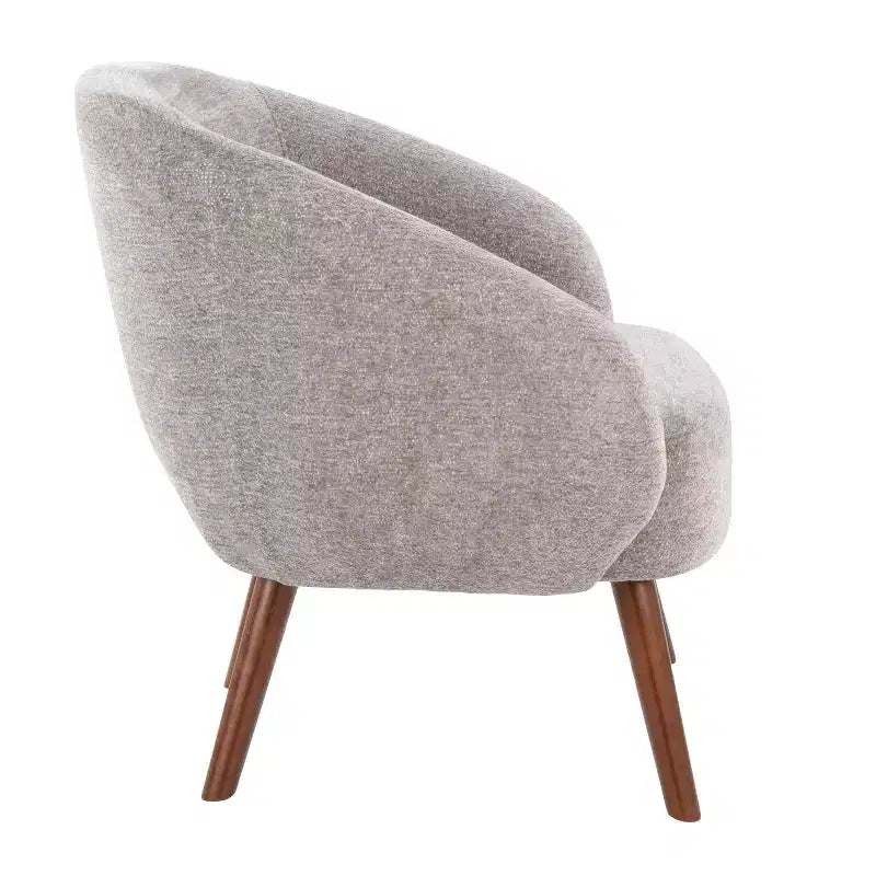 LumiSource Ashland Lounge Fabric Accent Chair Walnut Wood/Gray