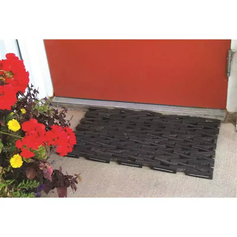 Norman Librett Recycled Heavy Duty Outdoor Rubber Tire Doormat, 27 x 16 in