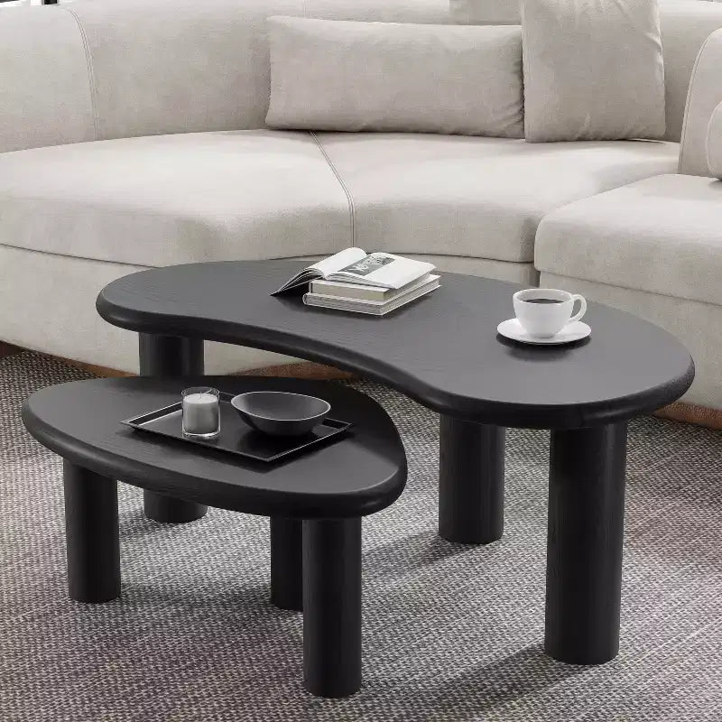 Dovelina Wood Grain Tabletop Rectangle Coffee Table for Living Room