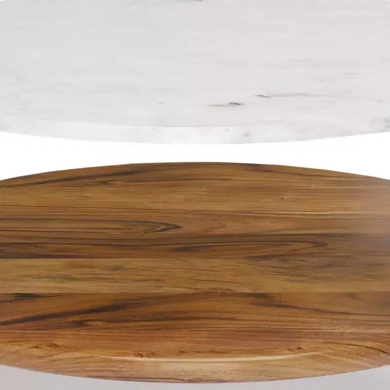 Fleetwood Coffee Table White - WyndenHall: Mid-Century Modern, Acacia Shelf, Antique Brass Frame