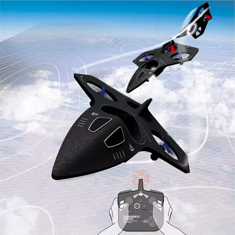 Sharper Image Thunderbolt Stealth Drone: Remote Controlled, Gyroscopic Stabilization, Indoor Use, Beginner Skill Level