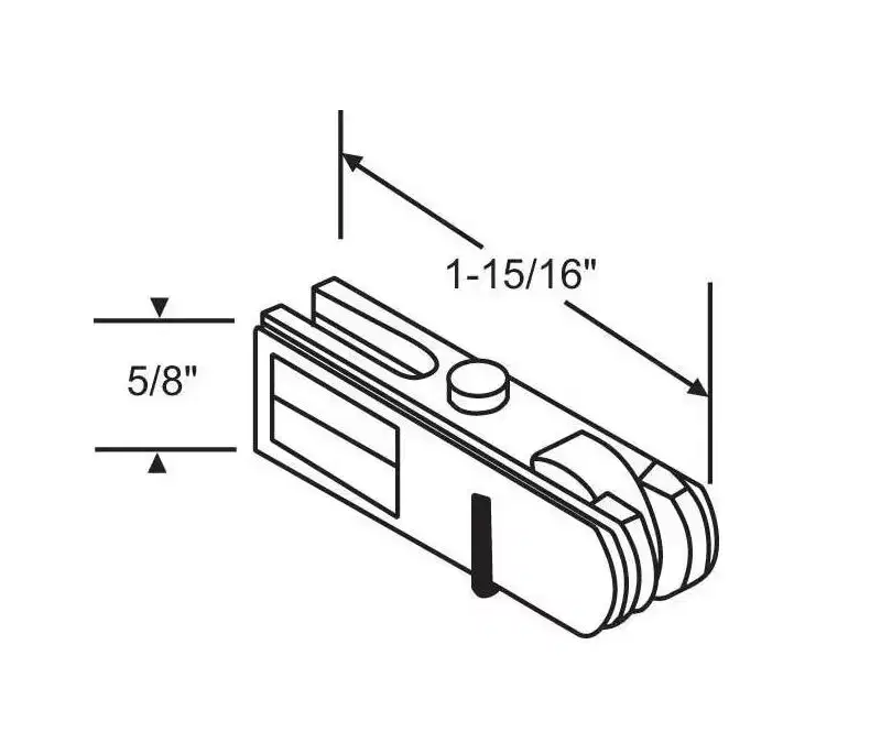 Brixwell Patio Screen Door Roller Assembly, Nylon Material, 1-15/16 Length, 5/8 Height, White Finish
