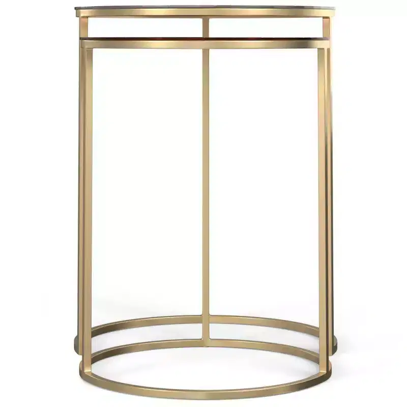 2pc Oakdale Nesting Tables Antique Nickel/Antique Copp - WyndenHall
