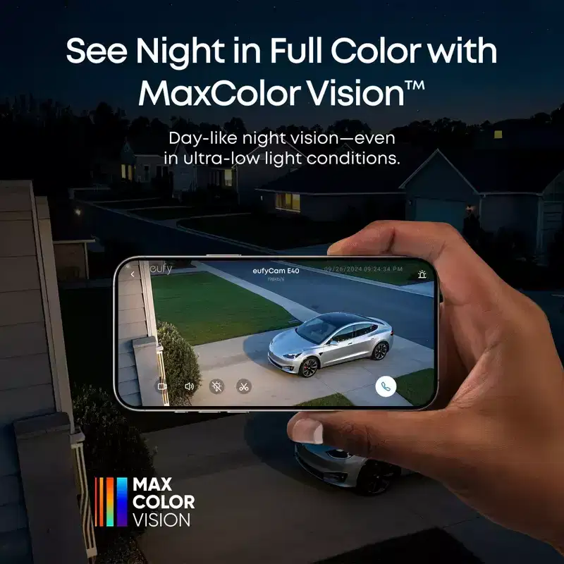eufy Security eufyCam E40 Add-On Camera, Outdoor Wireless Solar Security Camera, 2K with Integrated Solar Panel, MaxColor Night Vision, No Monthly Fee