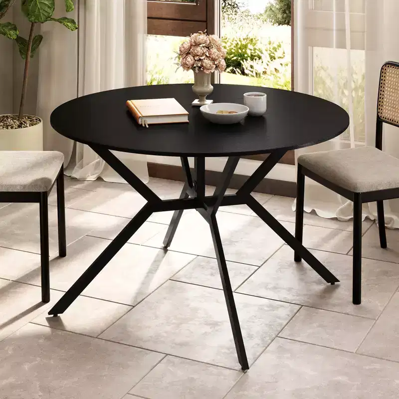Costway Folding Dining Table 47 Extendable Round Kitchen Table w/Drop Leaves for Home