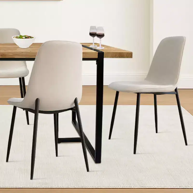 5-Piece Modern Dining Table Set,59 Rectangular Table with 4 Upholstered Chairs Kitchen & Dining Room Small Space Furniture-Panipeachy
