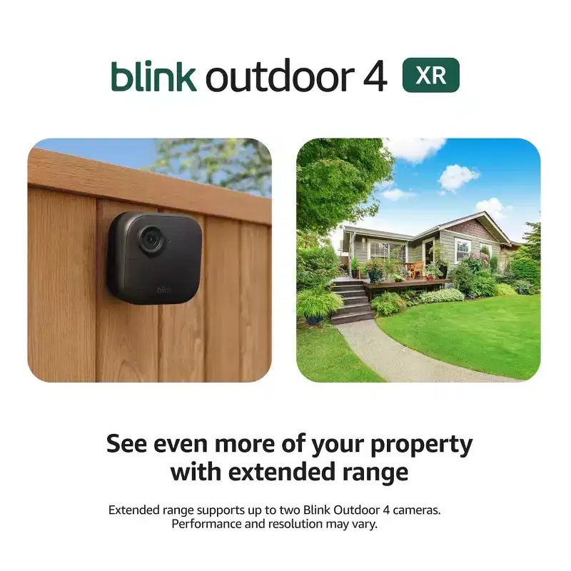 Blink Outdoor 4 XR Wireless Security Camera with Extended Range, Go up to 400 Feet from Your Home, Sync Module XR Included Camera System