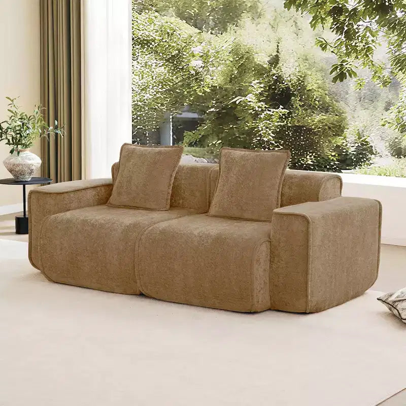Okak Modern Modular Sectional Sofa Loveseat with Deep Seat & Pillows,Sofa Velvet Fabric Futon Couch for Living Room,Apartments