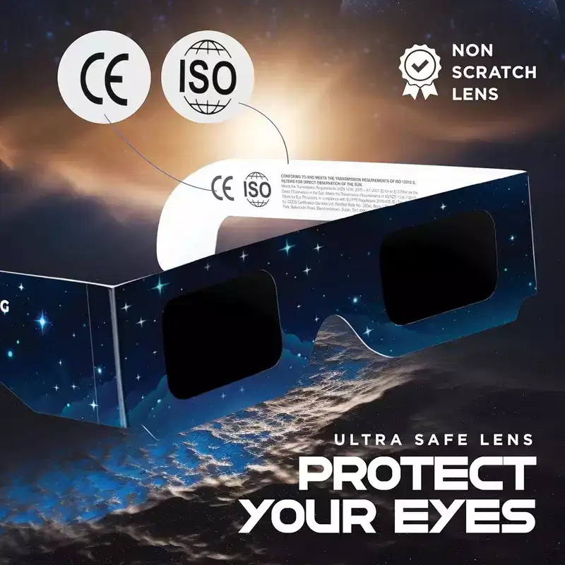 Solar Eclipse Glasses 50 pack - 2024 CE and ISO Certified 2024 Galaxy Design Safe Shades for Direct Sun Viewing - MedicalKingUsa