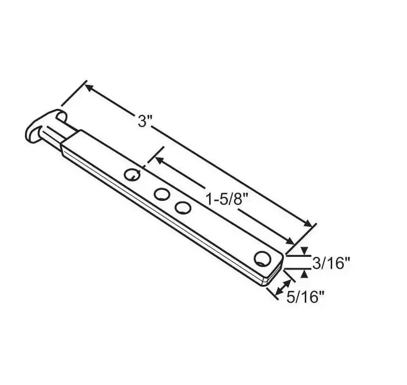 Brixwell Transit Lock Metal Pivot Bar, 3 Length, 5/16 Width, 3/16 Thickness, Gray Finish