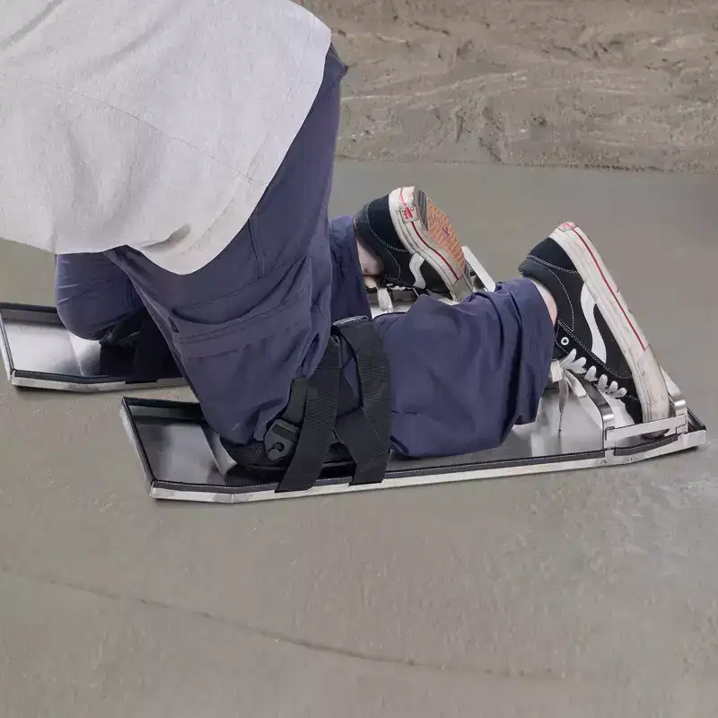 VEVOR Concrete Knee Boards Stainless Steel, 28'' x 8'' Concrete Sliders, Knee Boards For Concrete, Concrete Knee Pads Pair Moving Sliders